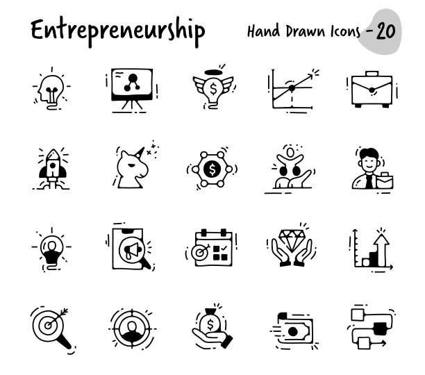 手绘创业图标图片下载