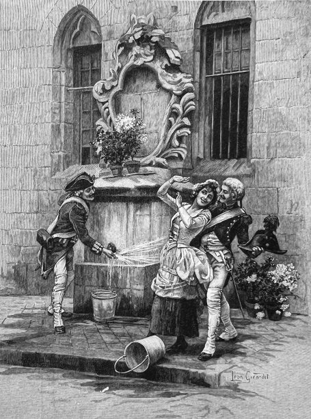 喷泉边的乐趣图片下载