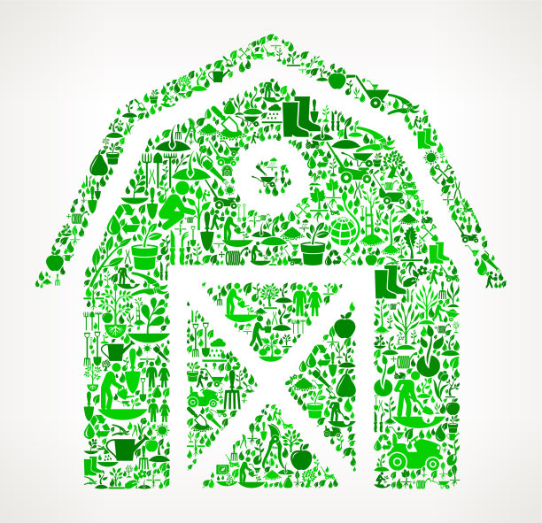 耕作谷仓花园和园艺背景模式图片下载