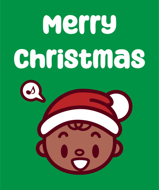 戴着圣诞帽的可爱宝宝祝你圣诞快乐图片下载