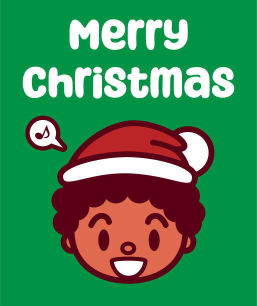 一个戴着圣诞帽的可爱男孩祝你圣诞快乐图片下载