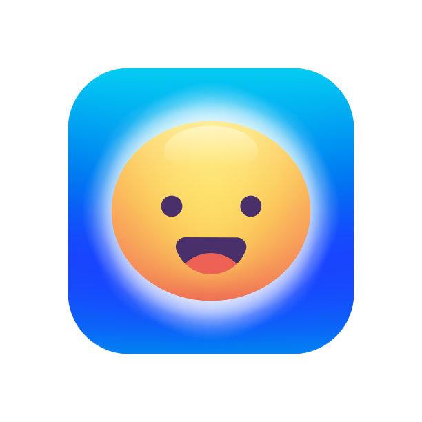 蓝色背景的表情设计图片下载