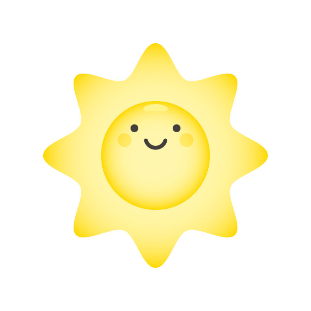 可爱的太阳表情与颜色梯度图片下载