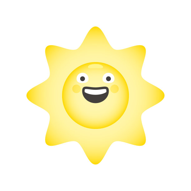 可爱的太阳表情与颜色梯度图片下载
