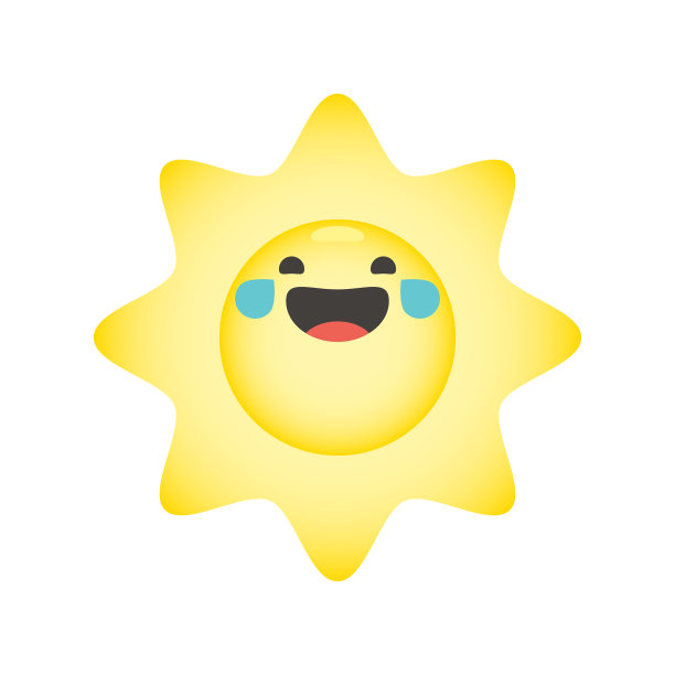 可爱的太阳表情与颜色梯度图片下载