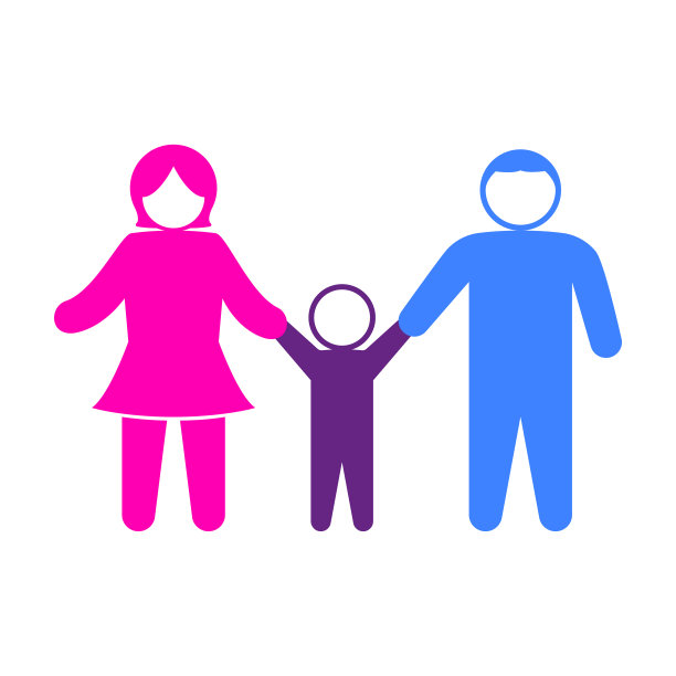 彩色的家庭图标。图片下载