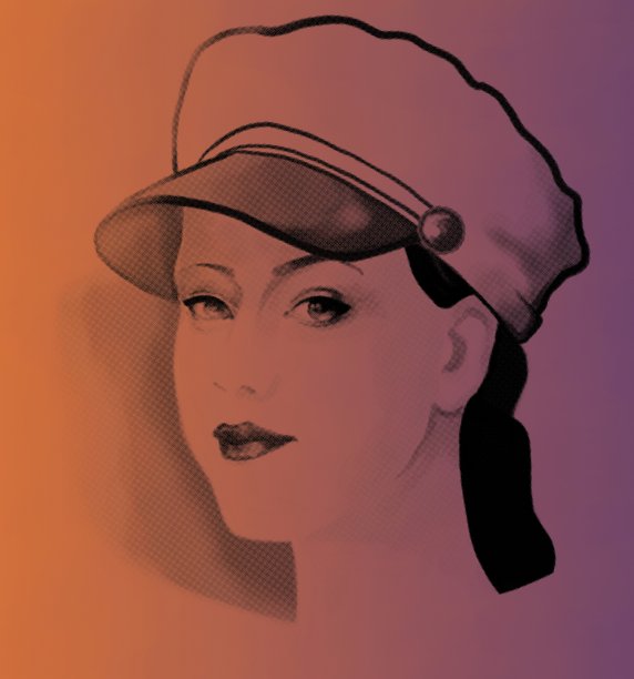 一个年轻女子的时尚肖像近距离戴着一顶帽子图片下载