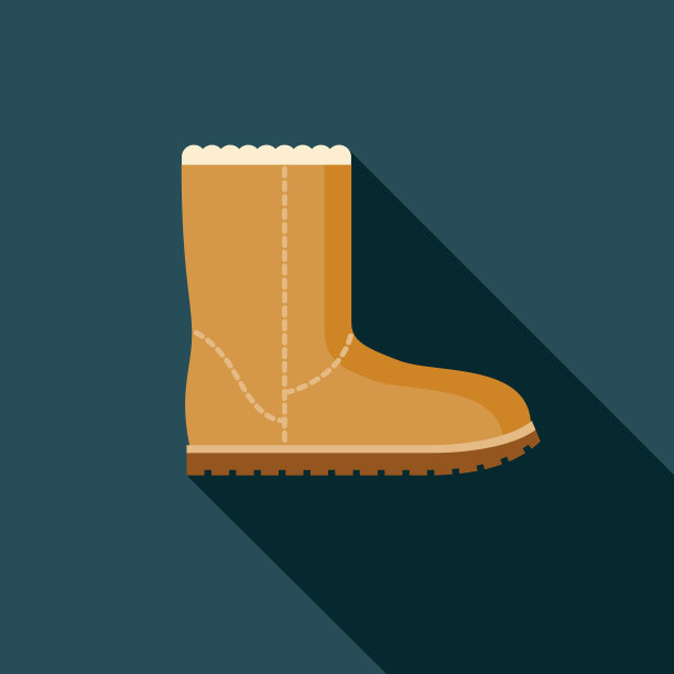 羊皮靴子鞋平设计图标图标图片下载