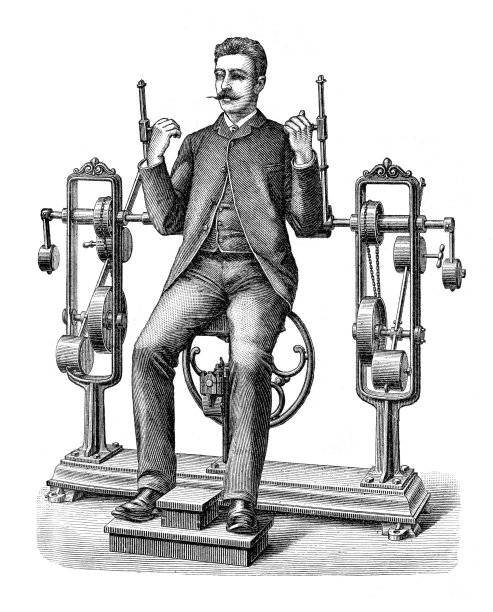 古董医疗机械治疗机器的俯卧撑19世纪图片下载