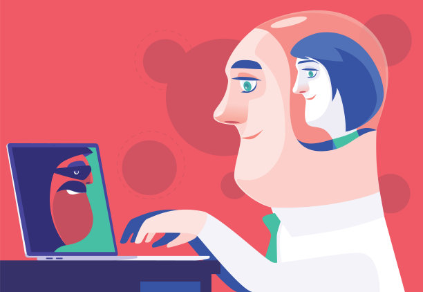 操纵商人的女人通过笔记本电脑和黑客见面图片下载