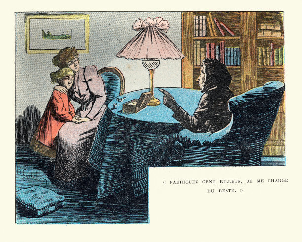 奶奶给她的孙女讲故事，维多利亚时代，19世纪图片下载