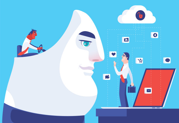 商人用笔记本电脑和不安全的云计算会见骗子图片下载