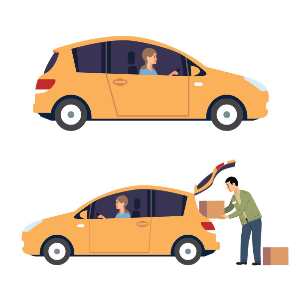 往车上装包裹图片下载