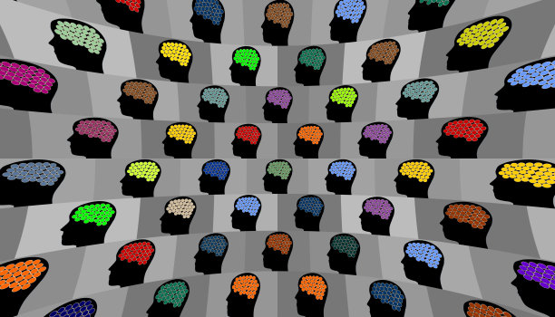 多色大脑图谱图片下载