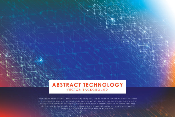 抽象的未来主义，电路板和网格线图片下载