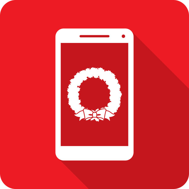 花环智能手机图标剪影图片下载