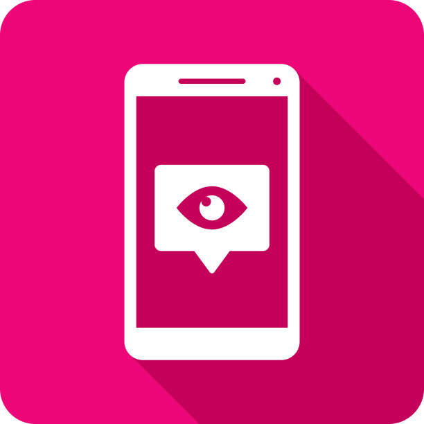 语音气泡眼智能手机图标轮廓图片下载