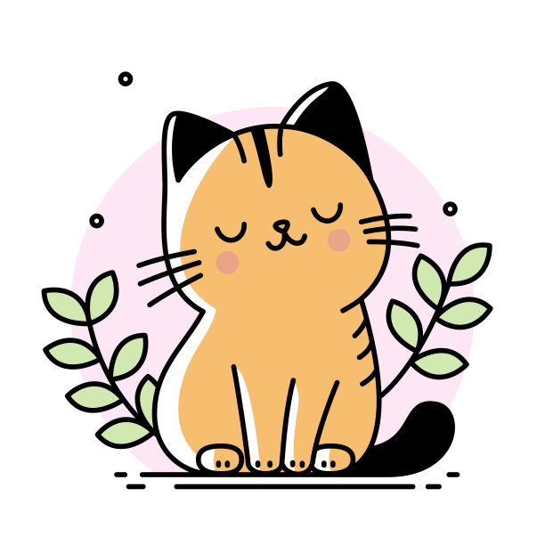 可爱的猫图标线艺术图片下载