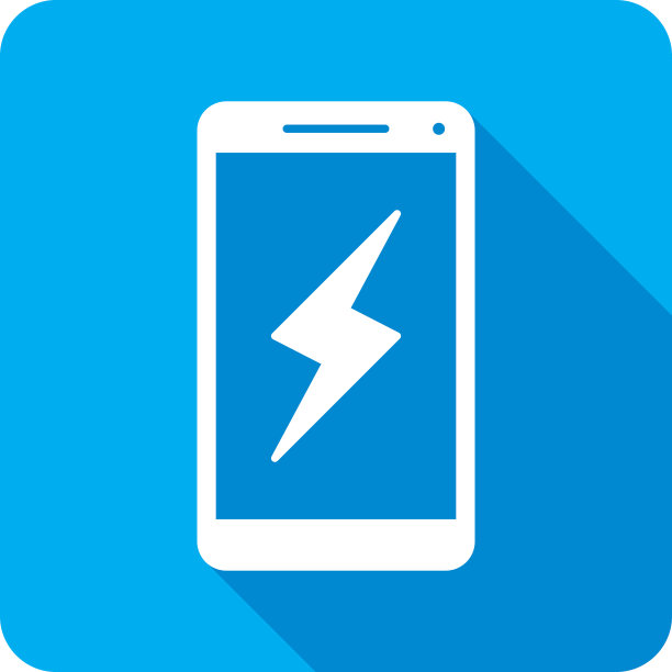 闪电闪电智能手机图标剪影图片下载