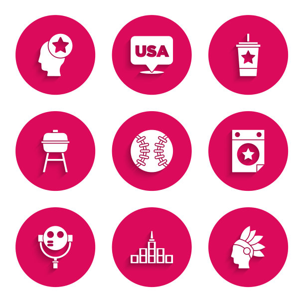 集棒球、城市景观于一体的美国原住民图片下载