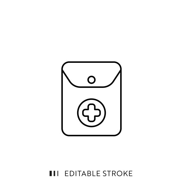 急救箱线图标与可编辑的描边和像素完美。图片下载