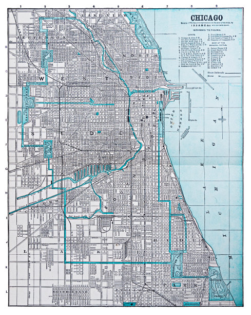 1892年芝加哥地图图片下载