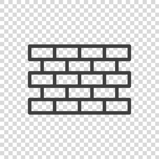 透明背景上的砖墙图标。图片下载