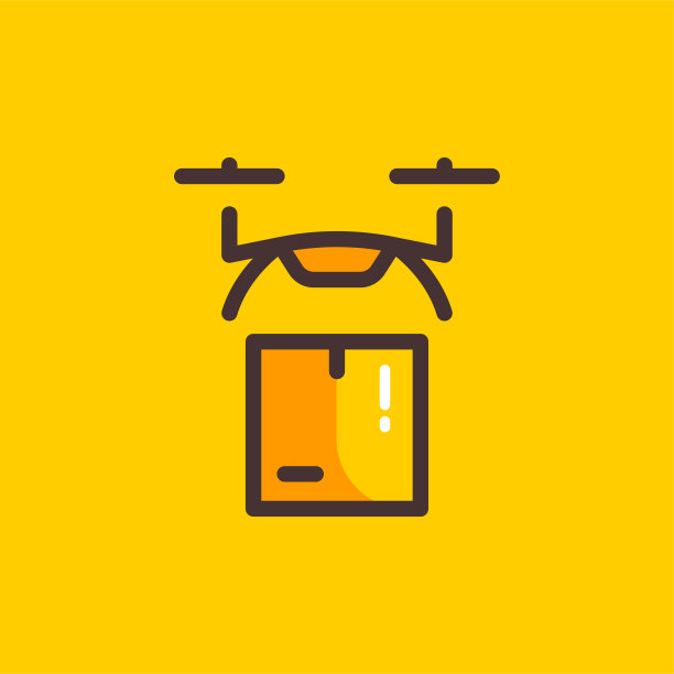 无人机交付彩色平线图标设计与可编辑的笔画。适合网页，移动应用，UI, UX和GUI设计。图片下载