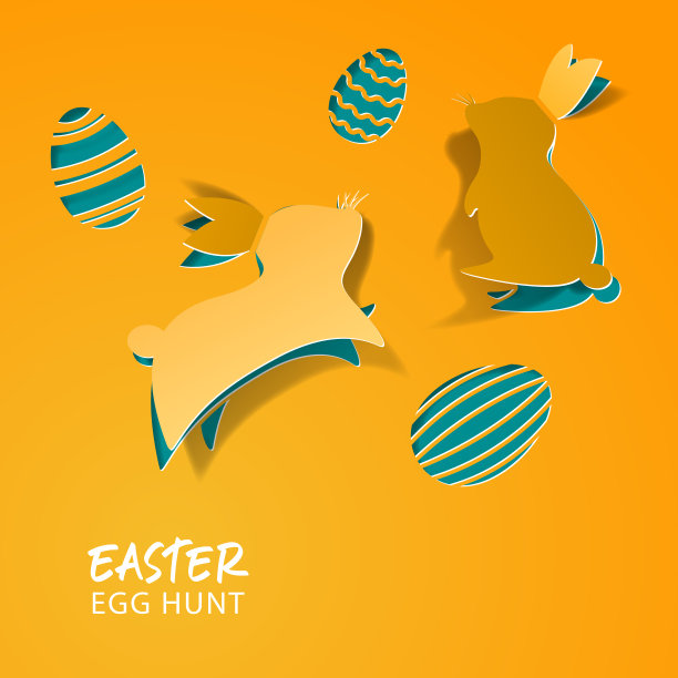 寻找复活节彩蛋的纸工艺品图片下载