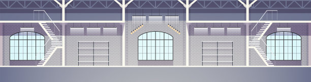 室内设计在阁楼风格。空的公寓。图片下载