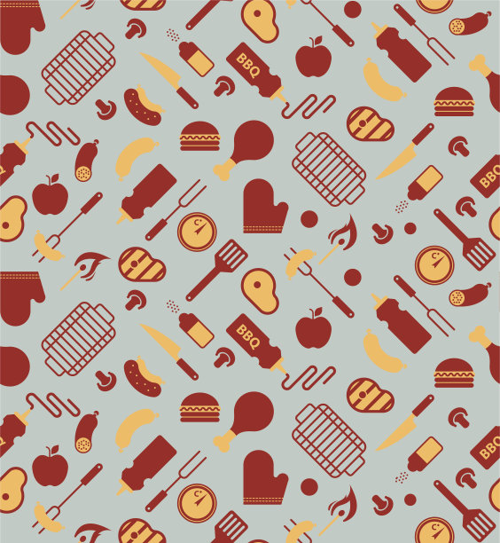 背景与烧烤剪影图片下载