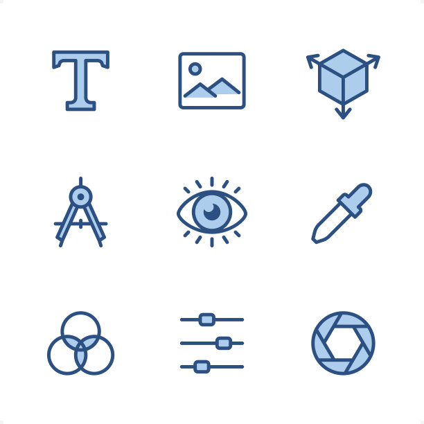 图形设计-像素完美的蓝色图标图片下载