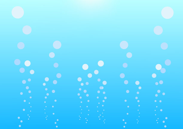 气泡图案在蓝色背景上上升图片下载