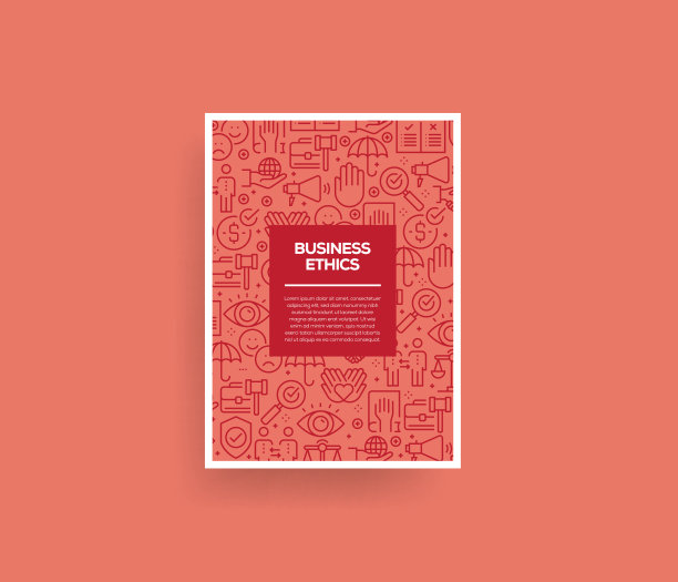 矢量集的设计模板和元素的商业道德在时尚的线性风格-无缝模式与线性图标相关的商业道德-矢量图片下载