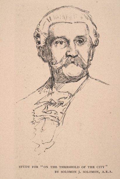 《在城市的门槛上》，作者:所罗门·约瑟夫·所罗门，戴假发的律师，19世纪90年代艺术图片下载