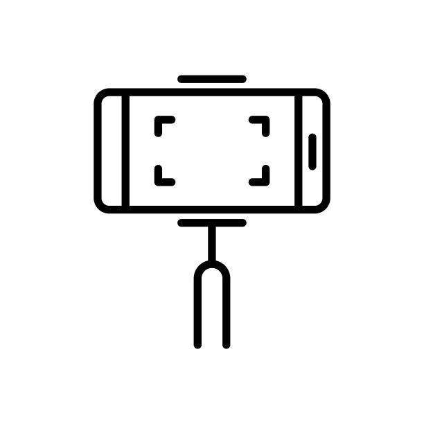 自拍杆轮廓矢量图标隔离在白色背景。自拍杆线图标的网页，移动和ui设计图片下载