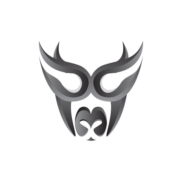 牛标志设计，牛头矢量，简单的复古水牛和牛长角图片下载