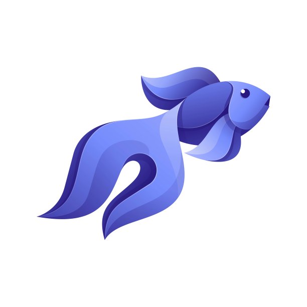 矢量插图斗鱼渐变彩色风格图片下载