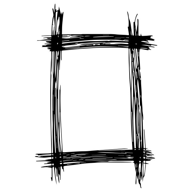 手绘矩形涂鸦框架孤立的白色背景。图片下载