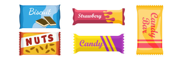 自动售货机产品项目集。矢量平面插图。食品和饮料的设计元素为白色背景。快餐零食和饮料图标扁平。零食包集矢量设计图片下载