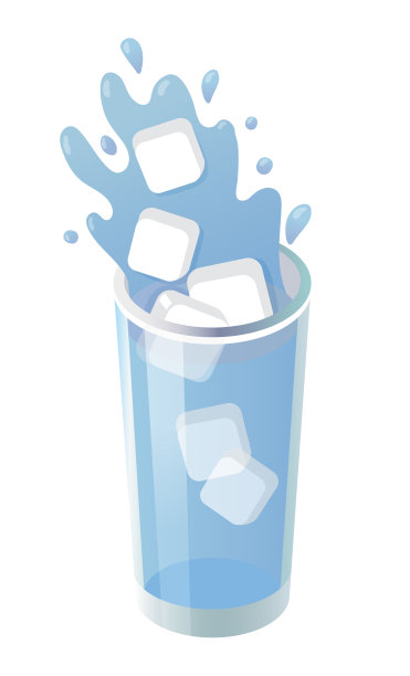 一杯白底加冰块的水图片下载