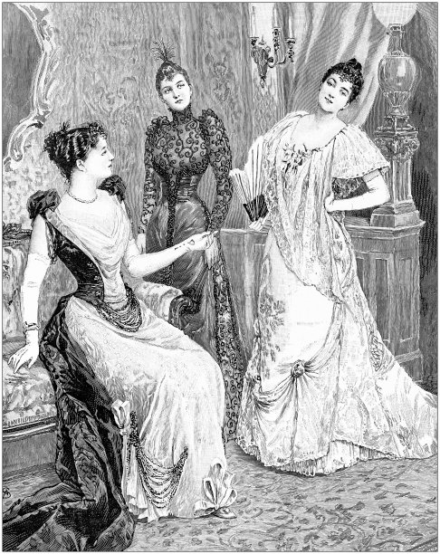 古玩插画:优雅的女人图片下载