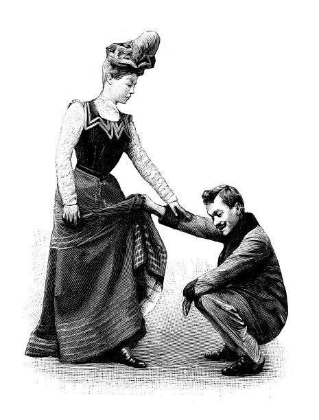 古董插图:表演夫妻图片下载