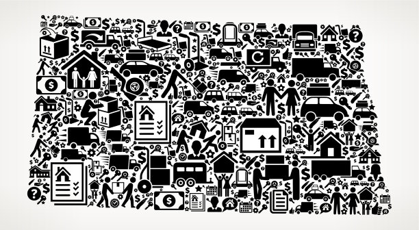 北达科他州移动和重新定位矢量图标模式图片下载