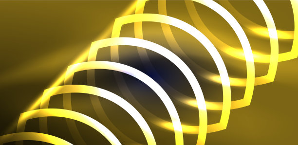 霓虹激光线，圆，波抽象图片下载