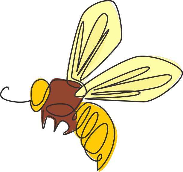 用单线画出可爱的蜜蜂作为陪伴图片下载
