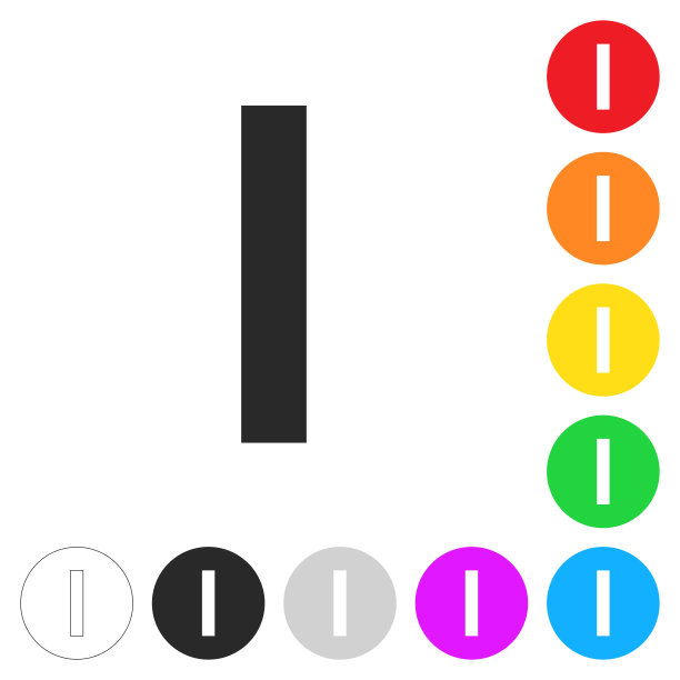 字母l。彩色按钮上的图标图片下载