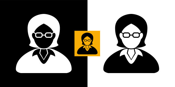 头像的图标，肖像，和戴眼镜的女人的脸。图片下载