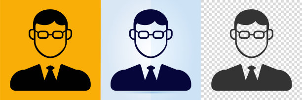 头像的图标，肖像，和戴眼镜的人的脸。图片下载