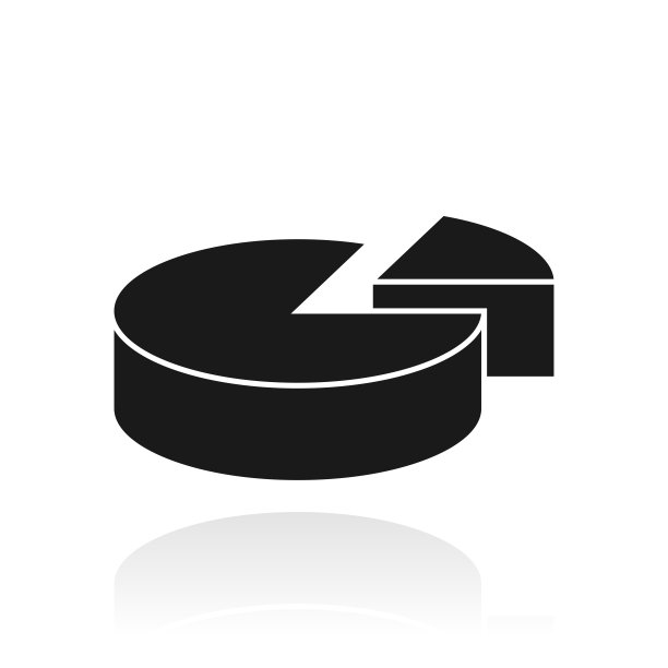 饼图。白色背景上反射的图标图片下载